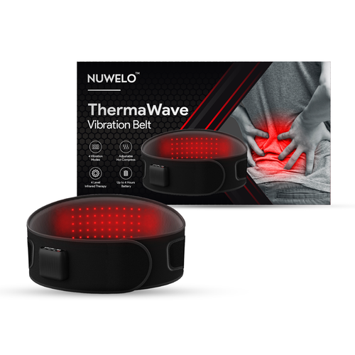 Nuwelo ThermaWave Vibration Belt with packaging on a white background