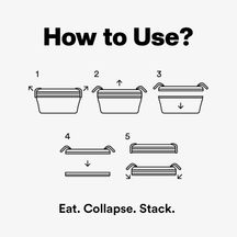 Instructions on how to use a collapsible container with icons and text.