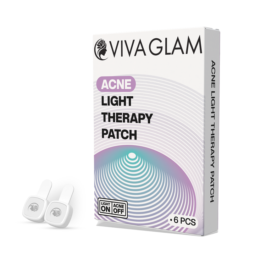 Viva Glam acne light therapy patch packaging on a white background