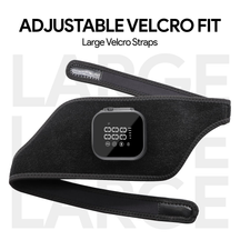 Nuwelo InfraHeat Black Vibration Patch with Velcro straps on a white background