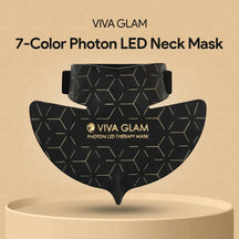 VIVA GLAM 7-Color Photon LED Neck Therapy Mask on a beige background