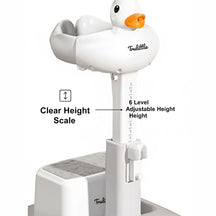 Trulittle baby bath stand with adjustable height feature on a white background