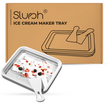 Slursh Ice cream maker tray with a box labeled 'Slursh Ice Cream Maker Tray' on a white background